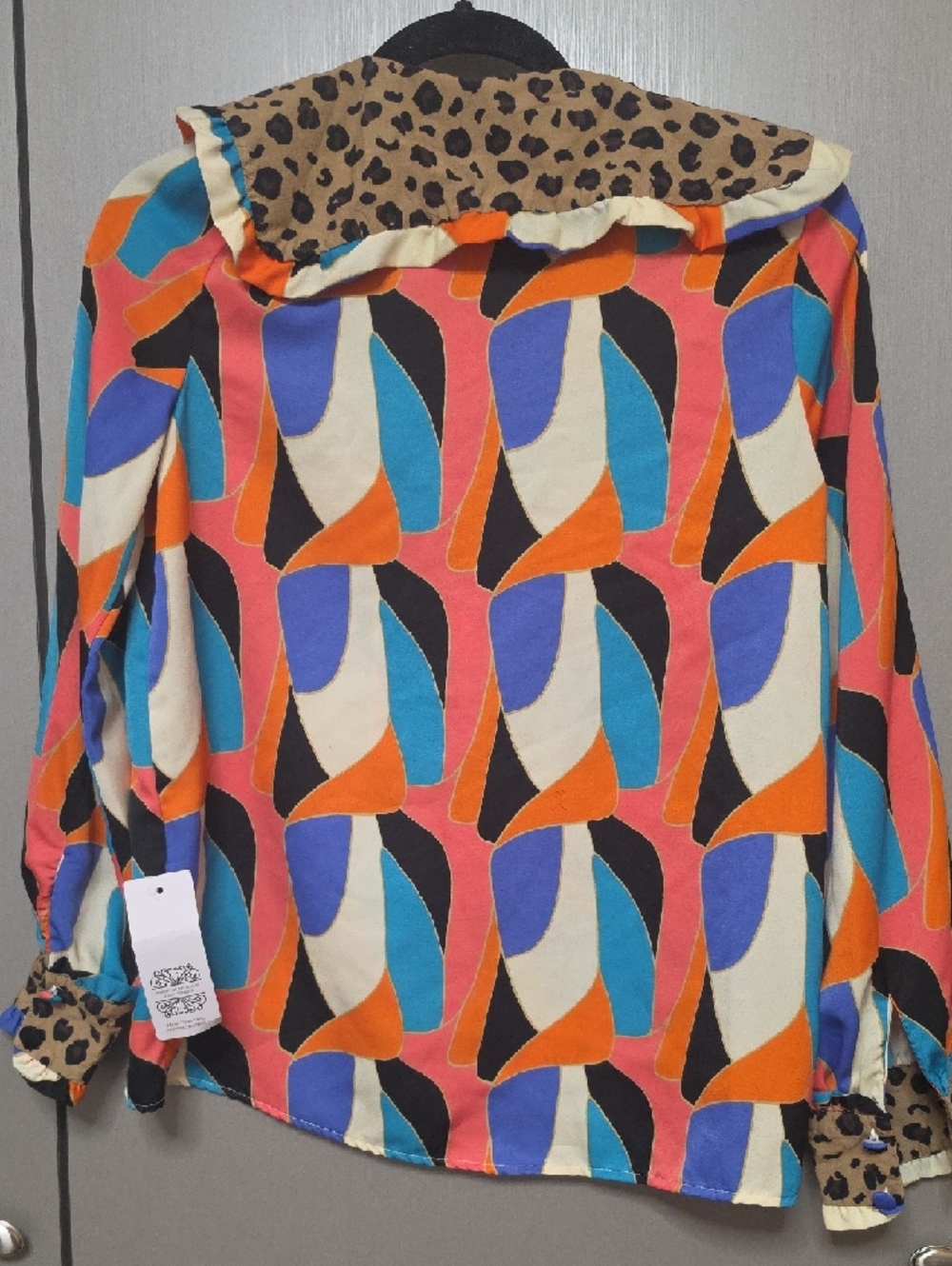 Contrast Leopard Shirt NWT Size 4 - Picture 2 of 6